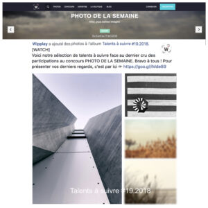 Sélectionnées dans les talents à suivre de la semaine du site WIPPLAY. 